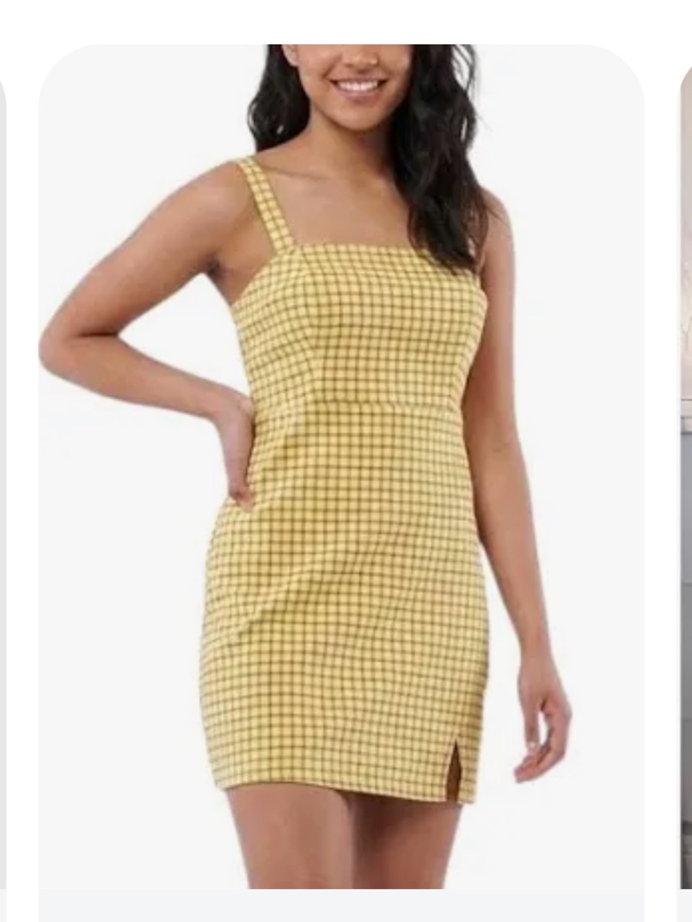 Hollister Yellow Plaid Mini Dress Size S Y2K Preppy
